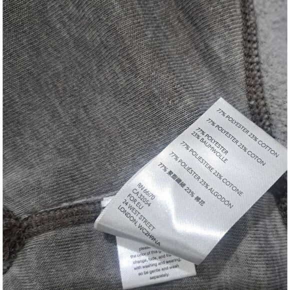 Free People Movement Womens Small Meadowbrook Taupe Burnout SOFT CROP Hoodie Top - Picture 9 of 9